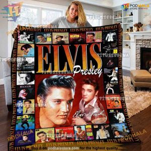 Elvis's Christmas Fleece Blanket, Presley Fan Blanket, Funny Family Gifts