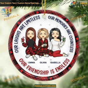 Endless Friendship Ceramic Ornament, Custom Christmas Ornaments Gifts 2023