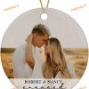 Engaged Couple 2023 Personalized Christmas Ceramic Ornament, Custom Keepsake Gift
