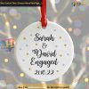 Engaged Couple's Ceramic Bauble, Personalized 1st Christmas