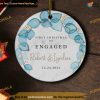 Engaged Couple's Christmas Ornament, Customized Holiday Decor