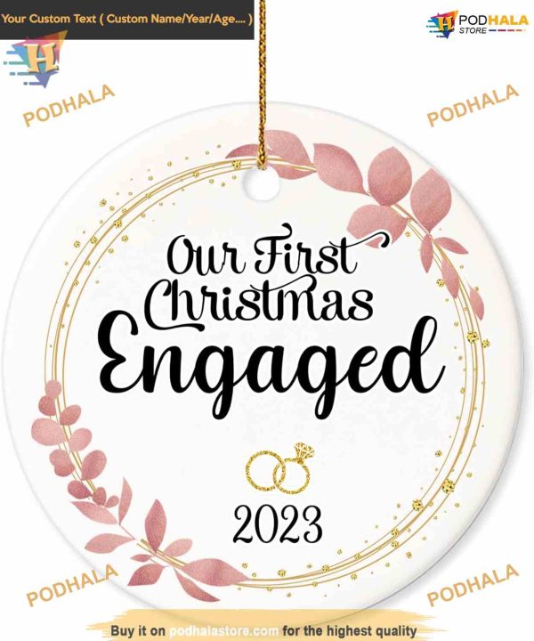 Engagement 2023 Ornament, Personalized Couples Christmas Tree Decor