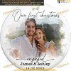 Engagement Ornament 2023 Personalized Names & Dates, Ceramic Keepsake