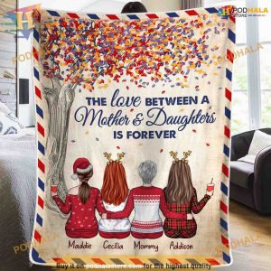 Eternal Mother-Daughter Bond Personalized Christmas Blanket