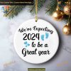 Expecting Mom and Dad 2024 Christmas Ornament, Baby Boy Announcement