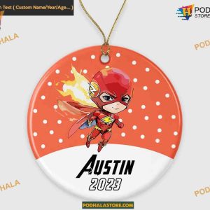FLASh Christmas Ornament 2023, Custom Superhero Theme, Kids Keepsake
