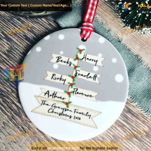 Family Christmas Ceramic Signpost, Custom Holiday Decor Gifts