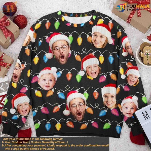Family Christmas Fun with Personalized Photo Sweater, Ugly Xmas Gift