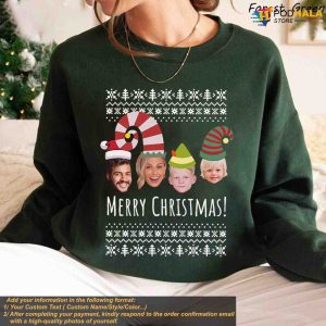 Family Christmas LED Custom Face Sweatshirt Personalized Xmas Ugly Sweater 2