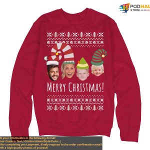 Family Christmas LED Custom Face Sweatshirt Personalized Xmas Ugly Sweater 3