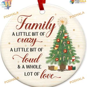 Family Christmas Tree Ornaments, 2023 Xmas Decor, Ceramic Gifts for Relatives