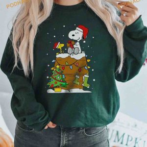 Family Christmas with Snoopy Sweatshirt Long Sleeve Hoodie