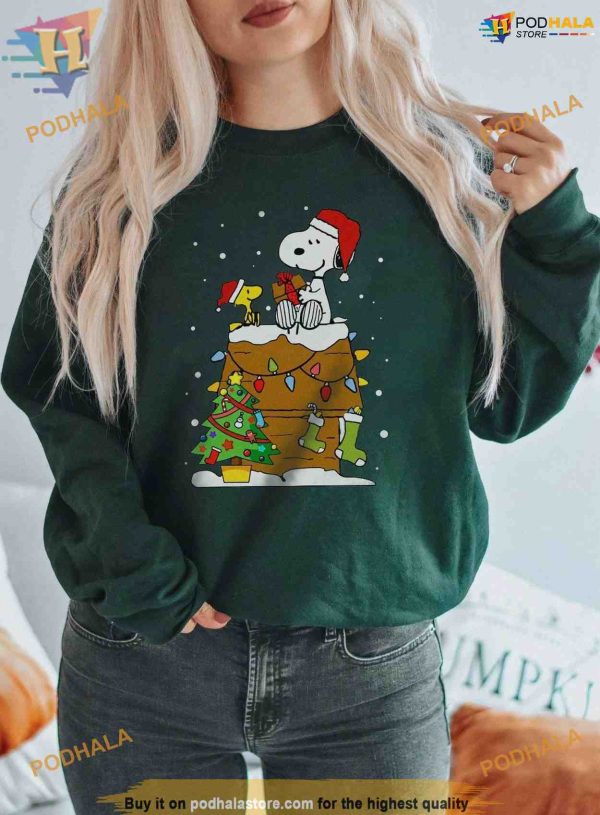 Family Christmas with Snoopy Sweatshirt Long Sleeve Hoodie