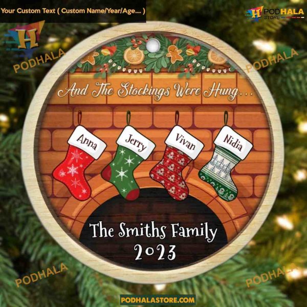 Family Love Ceramic Ornament, Personalized 1st Christmas Ornaments