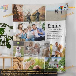 Family Photo Blanket, Home Decor, Gift from Daughter, Wedding, Soft Blanket