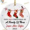 Family Stocking Second Christmas Ornament, Personalized 1st Christmas Ornaments 2023