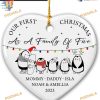 Family of 5 Penguin 2023 Ornament, Personalized First Christmas Family Ornament