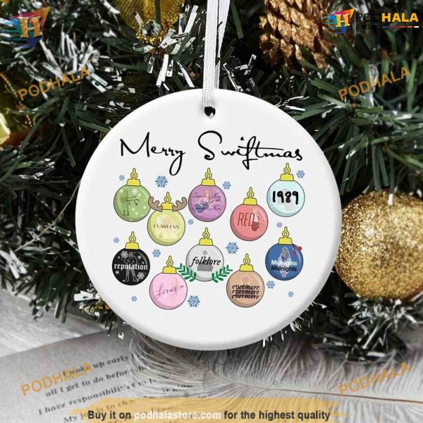 Famous Christmas Ceramic Ornament, Swiftie Fan Christmas Gift, Tour Memorabilia