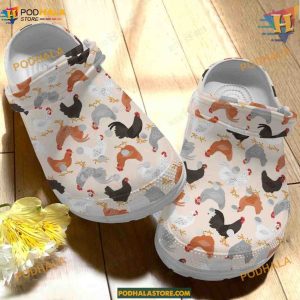 Farm Chicken Crocs Classic Clogs, Funny Crocs for Chicken Fans