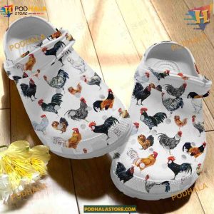 Farm Chicken Crocs Classic Clogs, Funny Footwear for Poultry Lovers