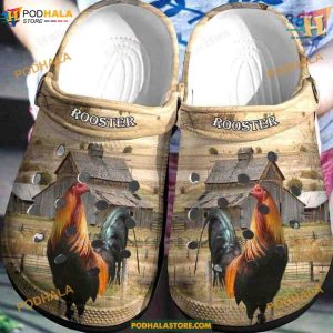 Farm Fresh Comfort Walk in Rooster Crocs, Trending Classic Clog Style