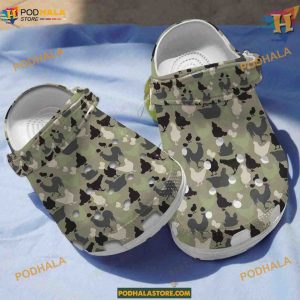 Farmer Chicken Camo Crocs Classic Clogs, Trending Gifts for Poultry Lovers