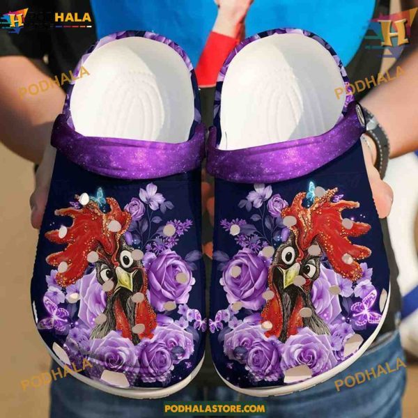 Farmer Floral Chicken Classic Clogs Crocs Shoes, Trending Gifts for Adults