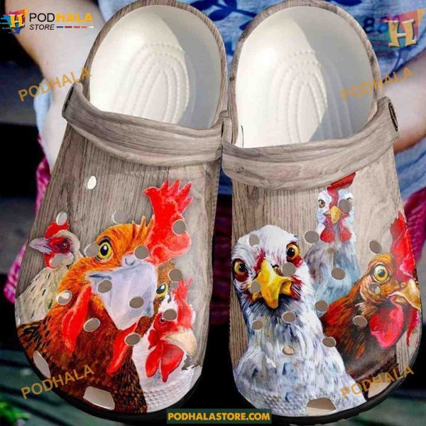 Farmer Lovely Chickens Classic Clogs, Funny Crocs for Adults
