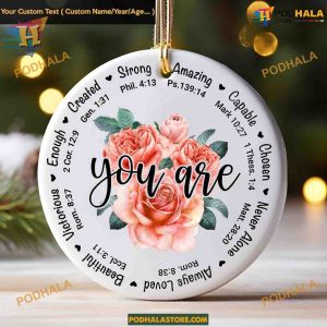 Fastpeace Christian Religious 2023 Ornament, God Says You Are, Faith Ceramic Ornament