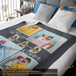 Fathers Day Blanket Best Dad Ever Photo Collage Gift Fleece or Quilt 2