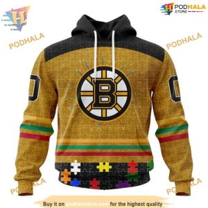 Fearless Against Autism Concept NHL Boston Bruins Hoodie 3D Supportive Merch 1