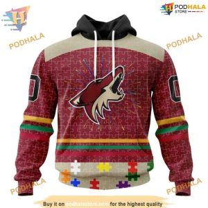 Fearless Against Autism NHL Arizona Coyotes Hoodie 3D Special Arizona Coyotes Design 1