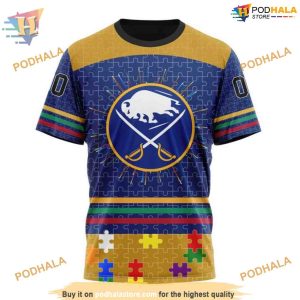 Fearless Against Autism NHL Specialized Buffalo Sabres Hoodie 3D Design 3