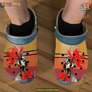 Feathery Footwear Chicken Crocs Classic, Funny Adult Gifts