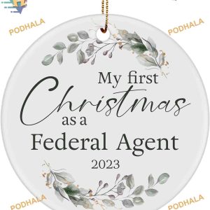 Federal Agent's First Christmas 2023 Ornament, Custom Family Ornaments