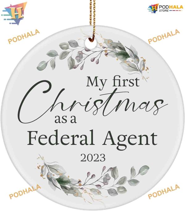 Federal Agent’s First Christmas 2023 Ornament, Custom Family Ornaments