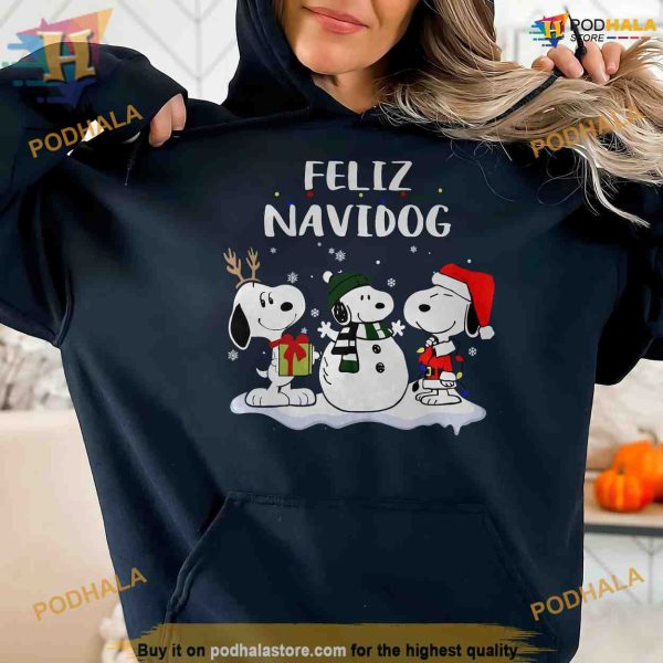 Feliz Navidog 90s Snoopy Xmas Hoodie, Funny Christmas Gift Ideas