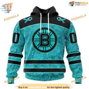 Fight Ovarian Cancer Special Design Personalized NHL Boston Bruins Hoodie 3D 1