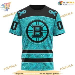 Fight Ovarian Cancer Special Design Personalized NHL Boston Bruins Hoodie 3D 3