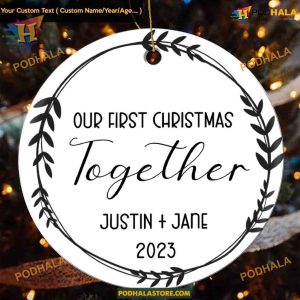 First Christmas Couple Bauble Ornament 2023, Personalized Keepsake