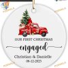 First Christmas Engaged Ornament 2023, Personalized Engagement Keepsake