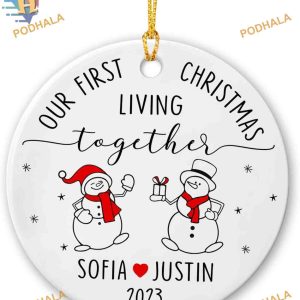 First Christmas Living Together Ornament, Personalized Couple's 2023 Keepsake