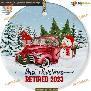 First Christmas Retired 2023 Ornament, Truck Woodland Design Ornament