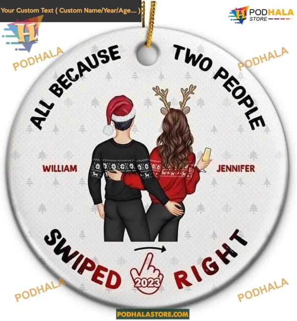 First Christmas Together 2023 Ornament, Swiped Right Theme Ornament