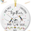First Christmas Together LGBT Couple, Personalized Lesbian Pride Ornament 2023