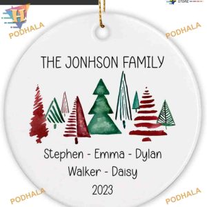 First Christmas as Family of Five Ornament, Custom 2023 Family Ornament