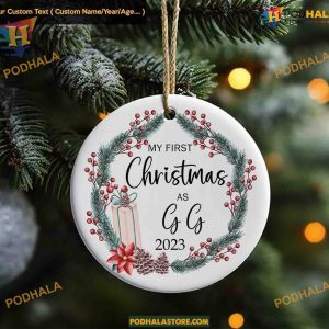 First Christmas as Gg 2023, Personalized New Grandparent Ornament