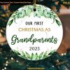 First Christmas as Grandparents Ornament 2023, Personalized Ceramic Gift