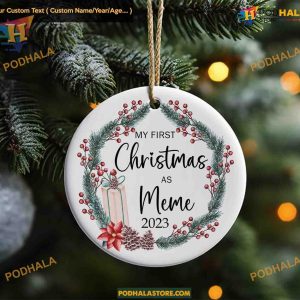 First Christmas as Meme 2023, Personalized New Grandparent Ornament