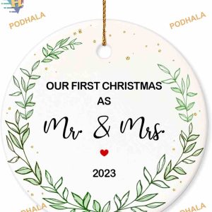 First Christmas as Mr & Mrs 2023, Newlywed Family Tree Ornament